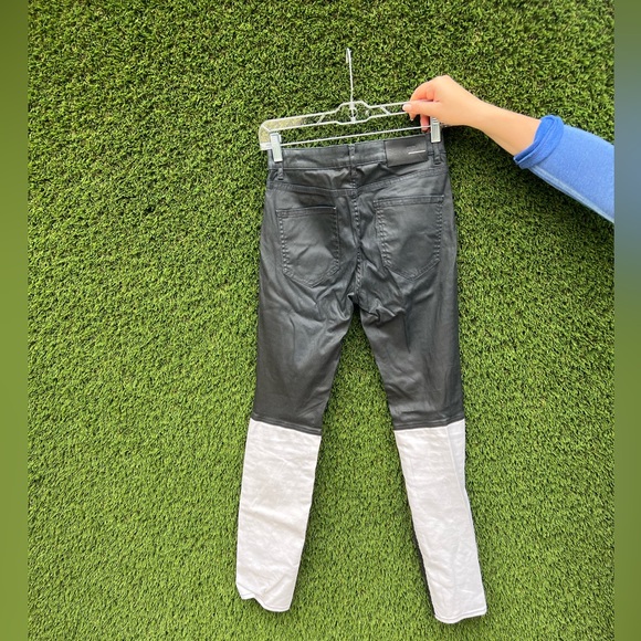 BLK DNM two-tone black/white wax coated jeans skinny cropped size 29 - Picture 2 of 3